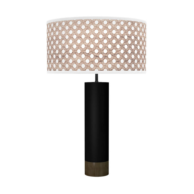 coin printed shade thad table lamp black