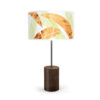 banana printed shade drum table lamp green