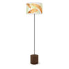 banana printed shade drum floor lamp green