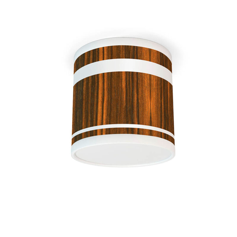 band printed shade tube flushmount lamp ebony