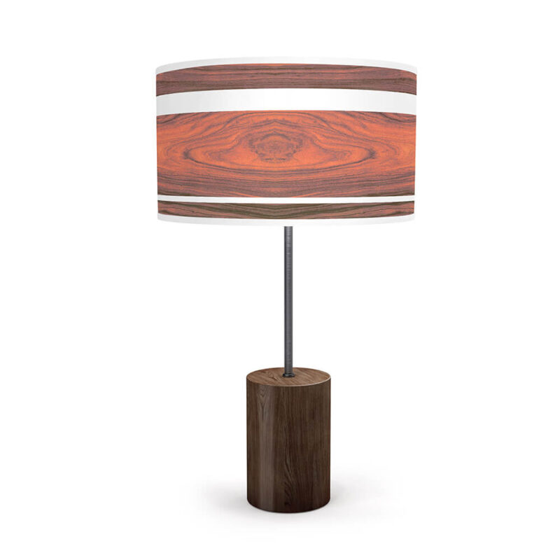 band printed shade drum table lamp rosewood