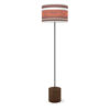 band printed shade drum floor lamp rosewood