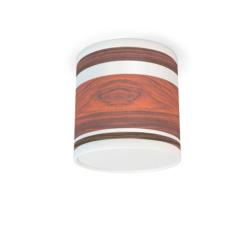 band printed shade tube flushmount lamp rosewood