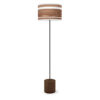 band printed shade drum floor lamp walnut