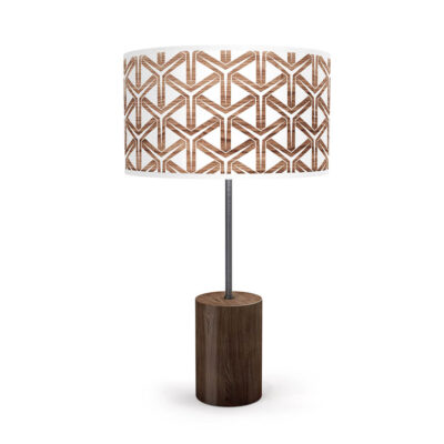 cubist Printed Shade Drum Table Lamp