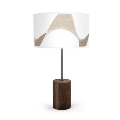 wave Printed Shade Drum Table Lamp