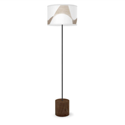 wave printed shade drum floor lamp