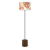 monstera printed shade drum floor lamp wood