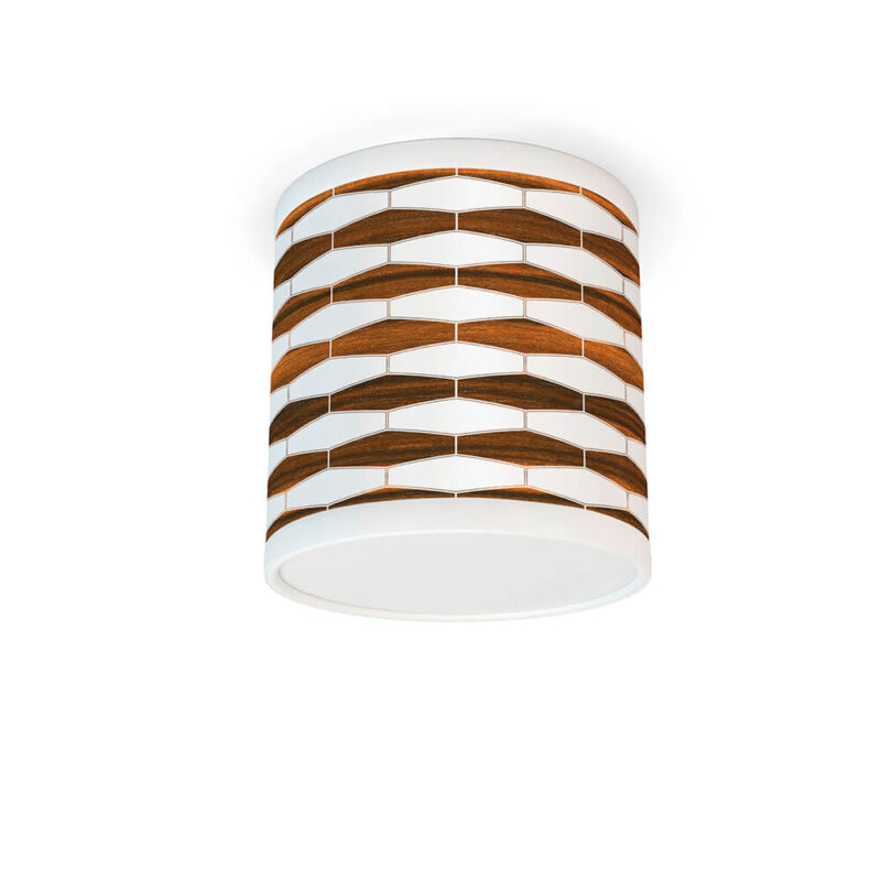 weave printed shade tube flushmount lamp ebony