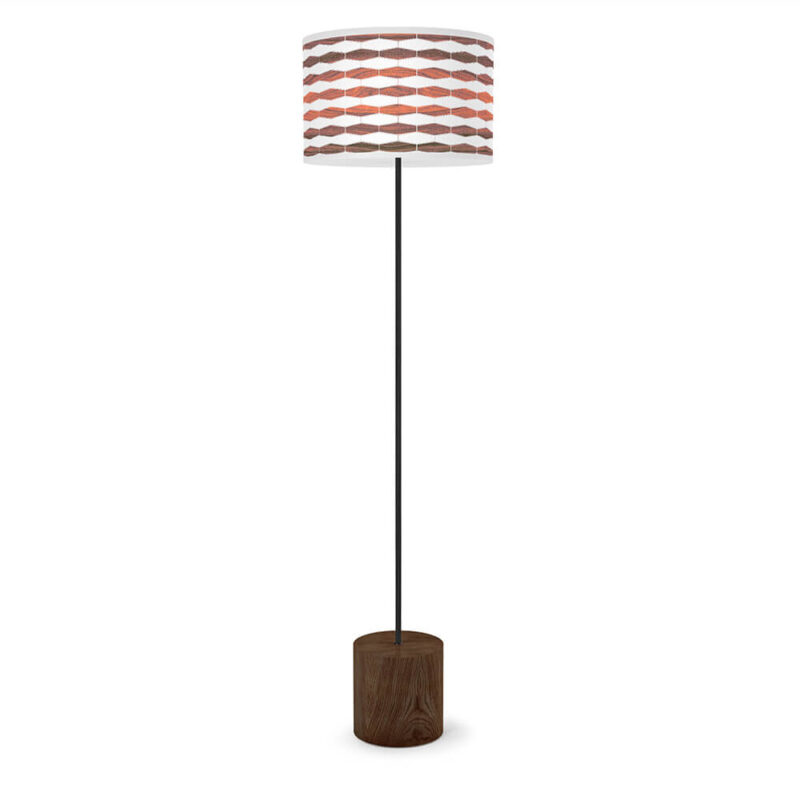 weave printed shade drum floor lamp rosewood