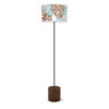 monstera printed shade drum floor lamp blue