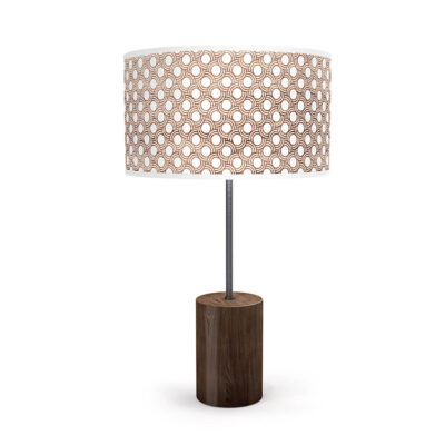 coin Printed Shade Drum Table Lamp