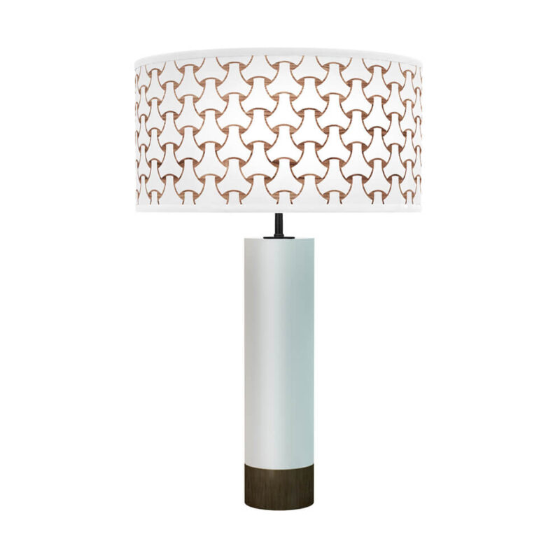 basket weave printed shade thad table lamp white