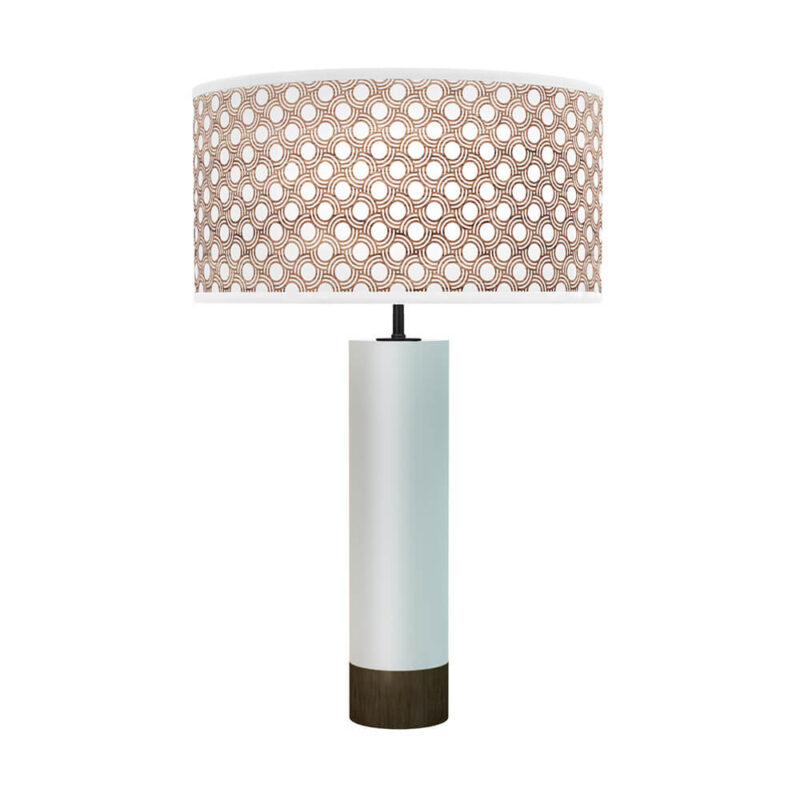 coin printed shade thad table lamp white