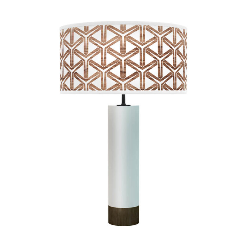 cubist printed shade thad table lamp white