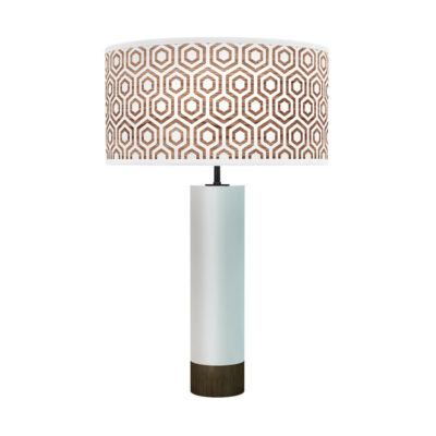 hexagon printed shade thad table lamp white