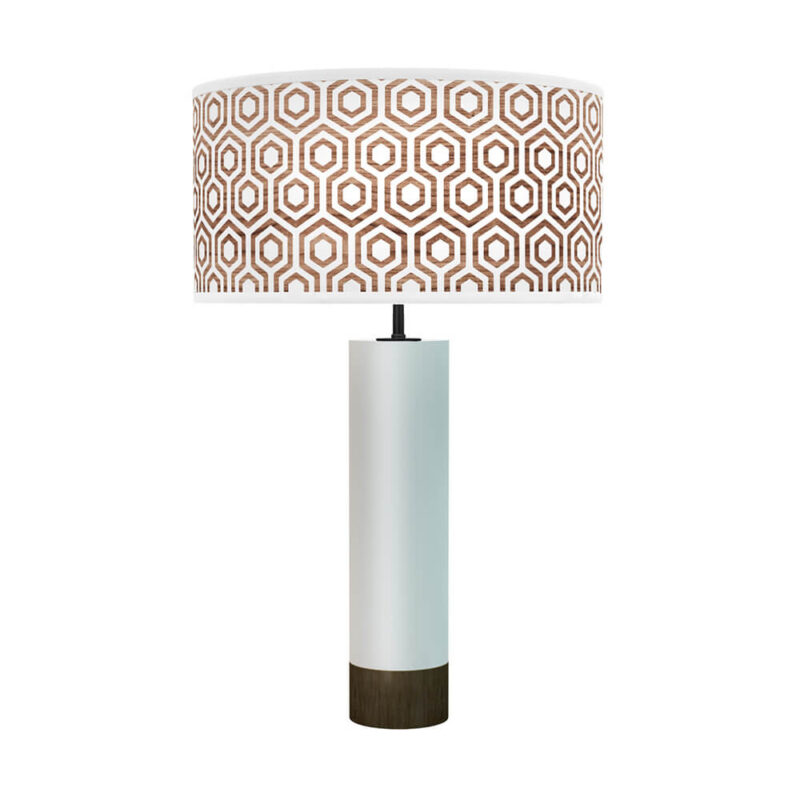 hexagon printed shade thad table lamp white