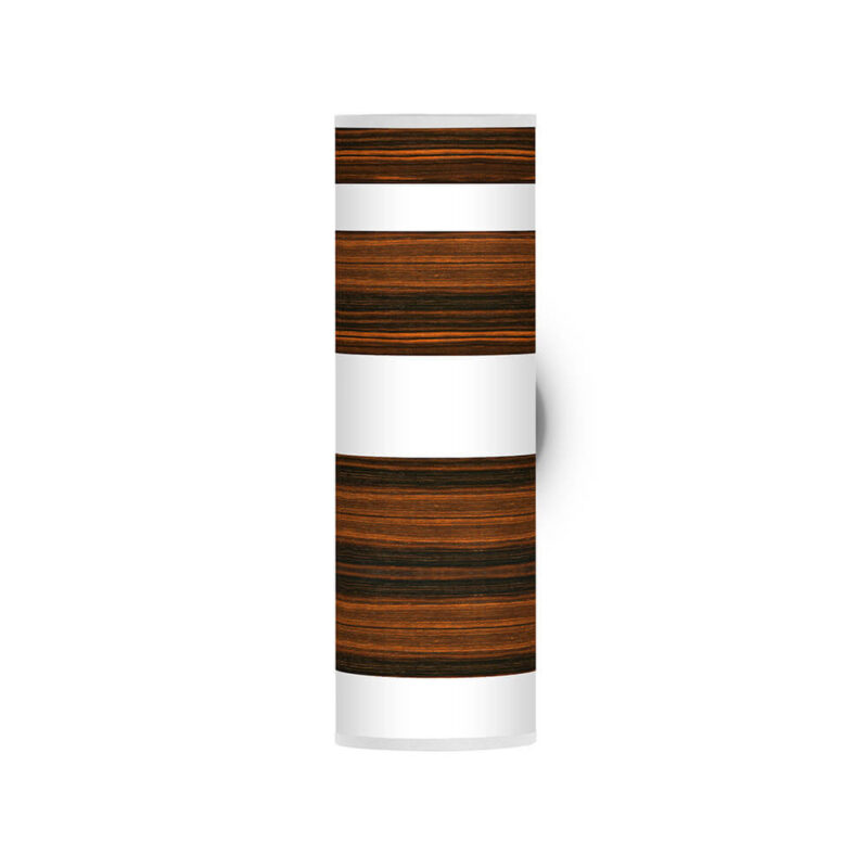 band pattern printed shade column wall sconce ebony