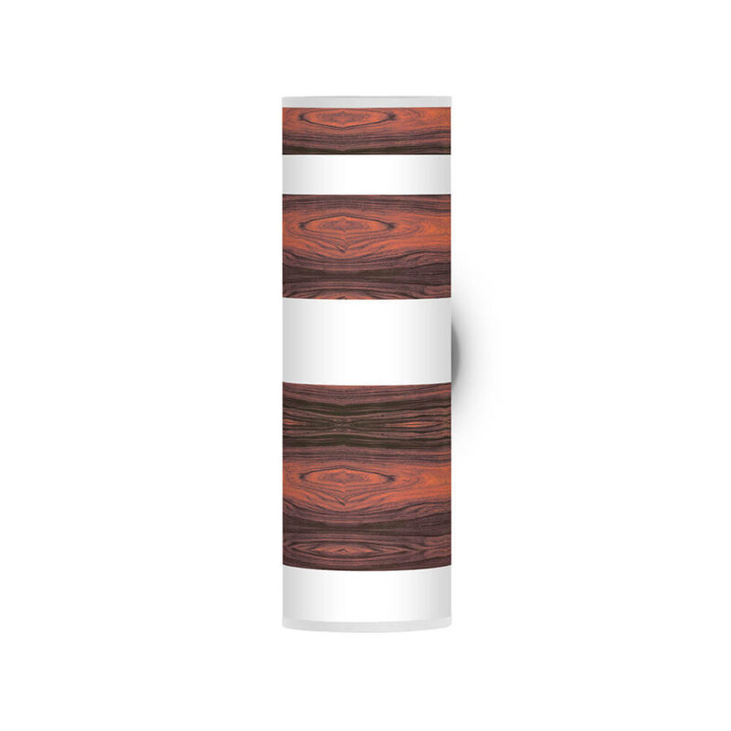 band pattern printed shade column wall sconce rosewood