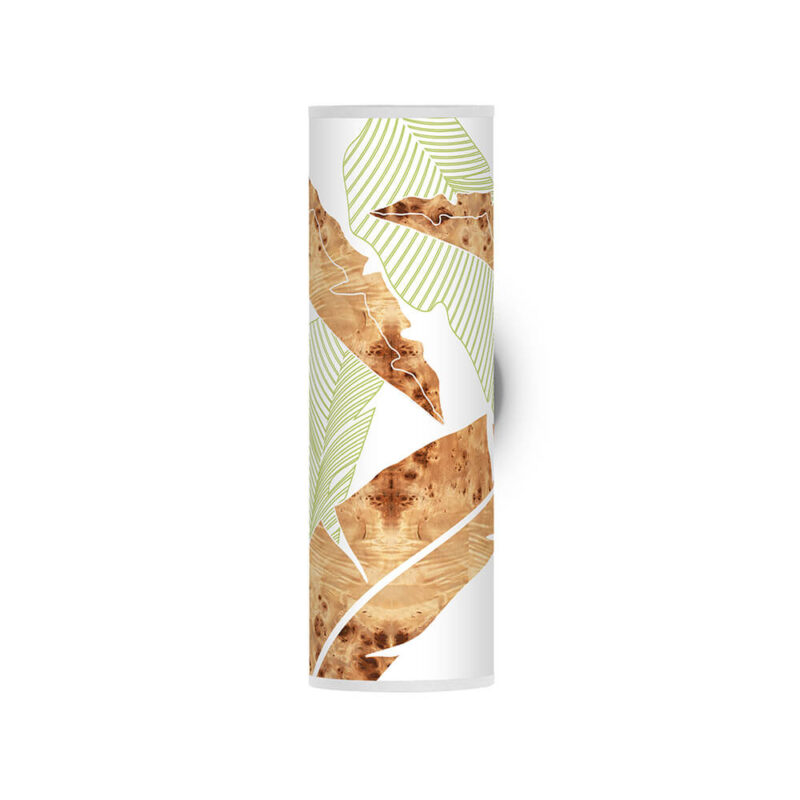 banana pattern printed shade column wall sconce green