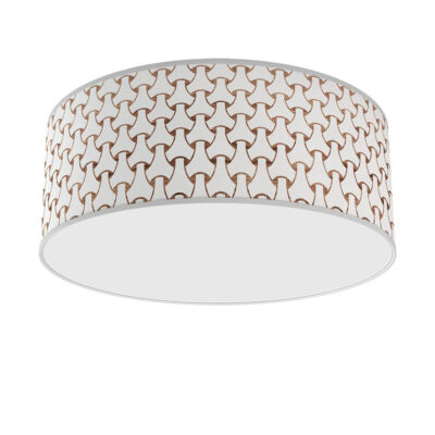 basket weave printed shade flushmount ceiling lamp