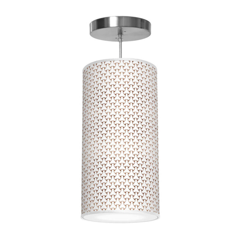 basket weave printed shade column pendant