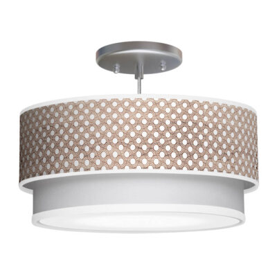 coin printed shade double tier pendant lamp