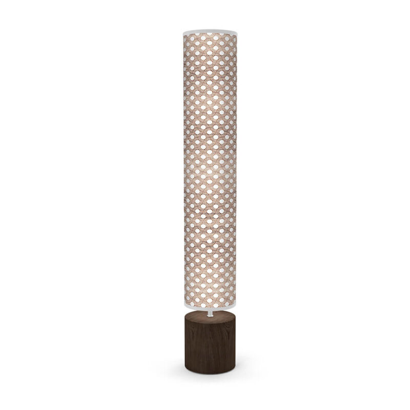 coin printed shade column floor lamp