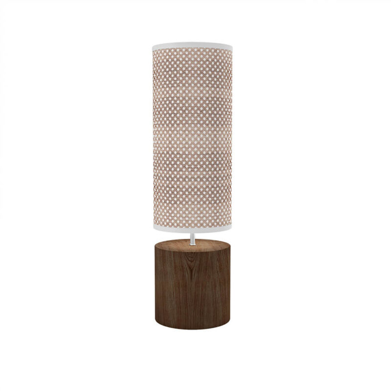 coin printed shade column table lamp