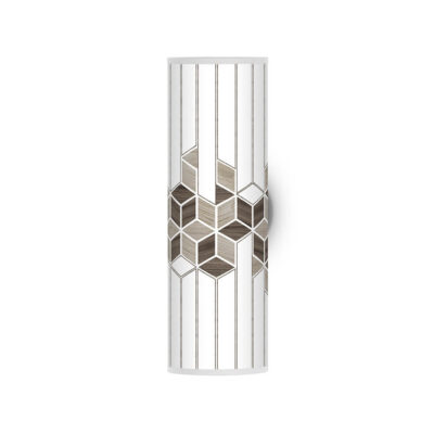 cube pattern printed shade column wall sconce