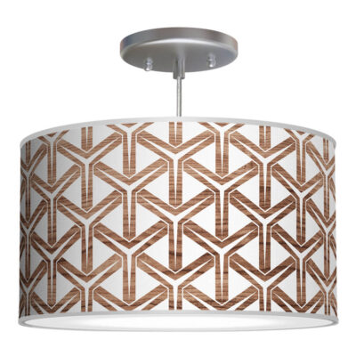 cubist printed shade pendant drum lamp