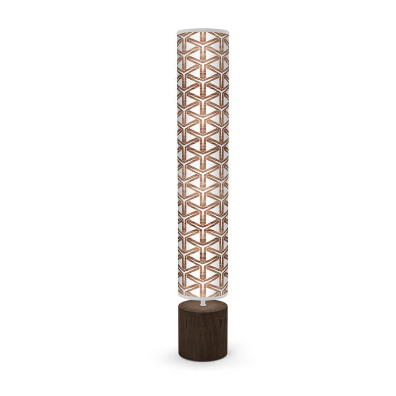 cubist printed shade column floor lamp