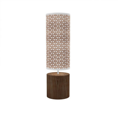 cubist printed shade column table lamp