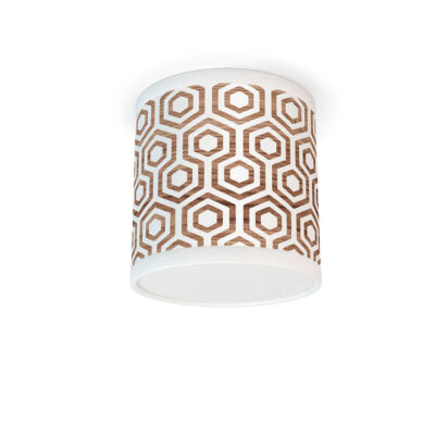 hexagon printed shade tube flushmount lamp