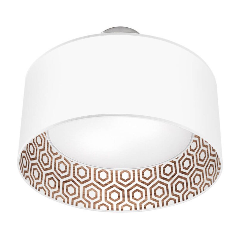 hexagon printed shade nest drum pendant