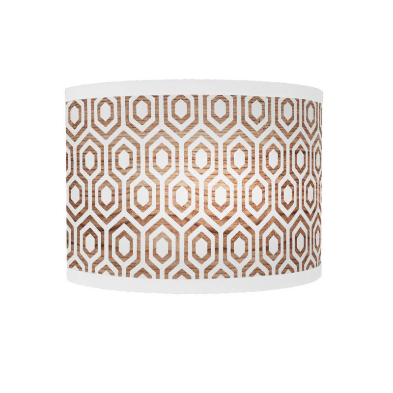 hexagon printed shade curve sconce