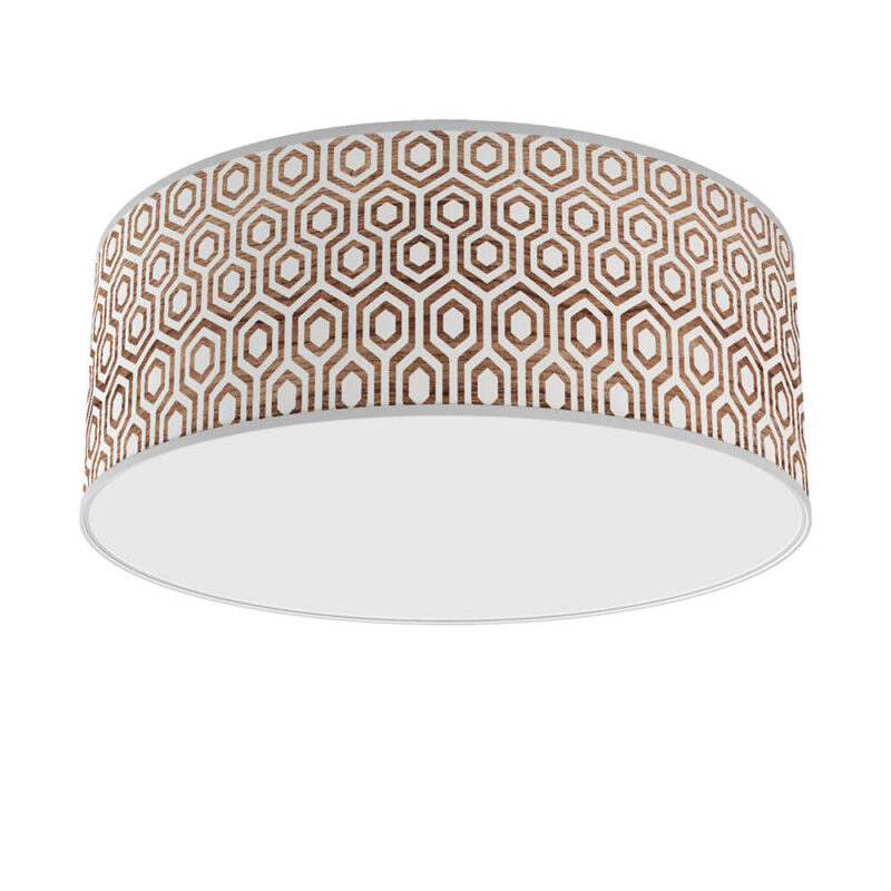 hexagon printed shade flushmount ceiling lamp