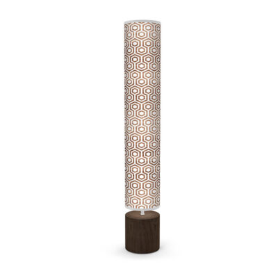 hexagon printed shade column floor lamp