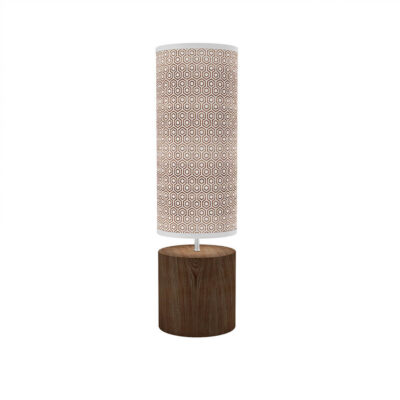 hexagon printed shade column table lamp