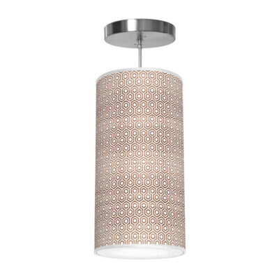 hexagon printed shade column pendant