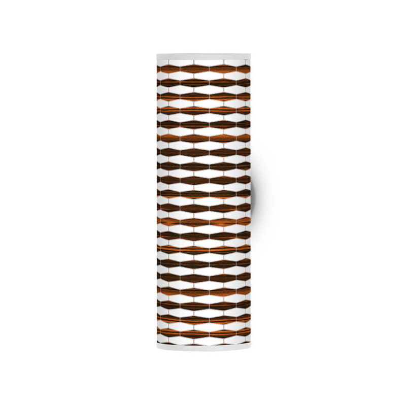 weave pattern printed shade column wall sconce ebony