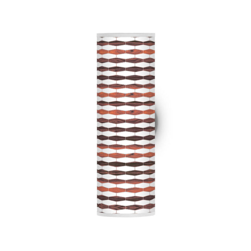 weave pattern printed shade column wall sconce rosewood