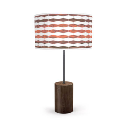 weave printed shade drum table lamp rosewood